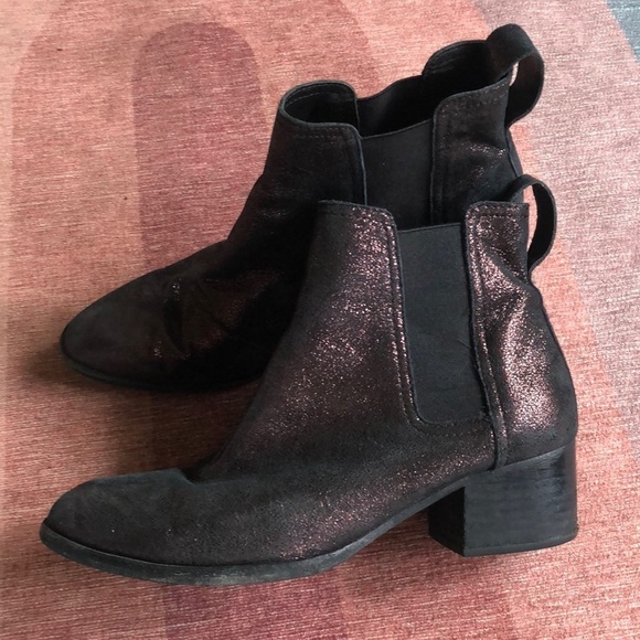 Rag & Bone Metallic Copper Drea Walker Suede Ankle Booties - Picture 3 of 15